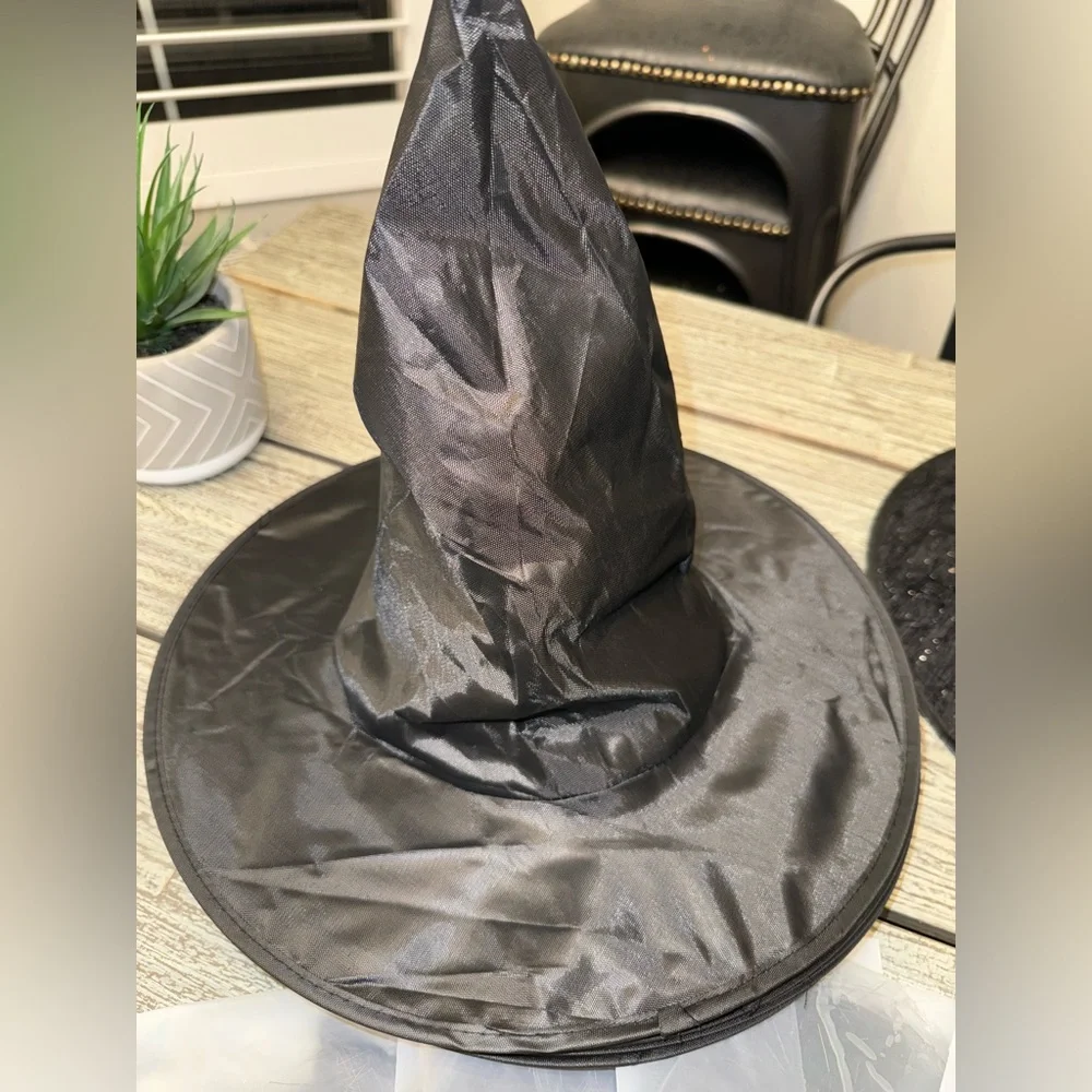 Set of 14 Halloween Costume Black Witch Hats Set for Decorating or Wear